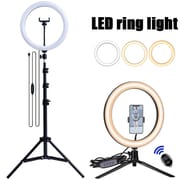 33cm LED Selfie Ring Light Photography Lights WarmCold Lamp With Tripod Dimmable USB Ringlight ForTiktok Video Live Fill Lamp_img_0