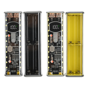 PD 45W Super Fast Charging Transparent Power Bank Case Solderless 8pcs 18650 Battery with LED Light_img_3