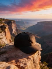 LA Adjustable Cotton Cap – Jet Black Base with Pink & Black Logo // BRANDZ X_img_1