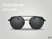 Visotime Geometric Double-Bridge Aviator-Style Sunglasses - Black_img_0