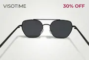 Visotime Geometric Double-Bridge Aviator-Style Sunglasses - Black_img_3