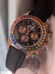 Rolex Rainbow Rose Gold Quartz Watch_img_0