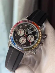 Rolex Rainbow Silver Quartz Watch_img_1