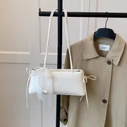 Solid color Korean Bow Armpit shoulder bag_img_2