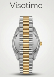 Bovador Two-Tone Quartz Watch with Day & Date and Diamond Markers_img_1