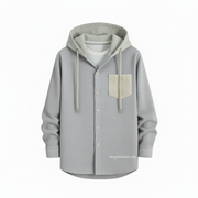 Corduroy Hooded shirt for winter (lite ash)_img_1