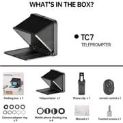 LENSGO TC7 Portable Professional Teleprompter for Cameras & Smartphones – Foldable with Bluetooth Remote, 8 Lens Adapters (Black) | Price in BD_img_3