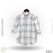 Men’s Premium Off-White Minimalist Plaid Slim-Fit Casual Shirt_img_0