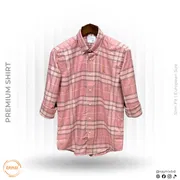 Burberry Men’s Premium Dusty Pink Plaid Slim-Fit Casual Shirt_img_0