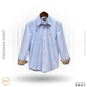 Burberry Men’s Premium Sky Blue Slim-Fit Casual Shirt_img_0