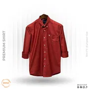 American Eagle Men’s Premium Rust Red Slim-Fit Casual Shirt_img_0