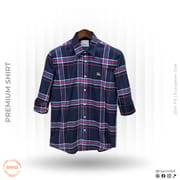 Burberry Men’s Premium Navy & Royal Blue Plaid Slim-Fit Casual Shirt_img_0