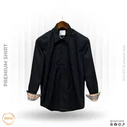 Burberry Men’s Premium Onyx Black Slim-Fit Luxury Dress Shirt_img_0