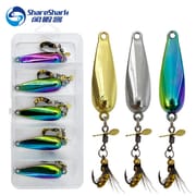5 pcs 10g Spoon Lure for Fishing - Modified Moth Sequins Fly Sequins Hanging Propeller Fly Hook Poisonous Mosquito Hook Remote Lure Fly Bait Fly Bait_img_10