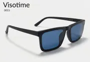 Premium Double Poly Rectangular Sunglasses – Matte Black / Blue Lens_img_2