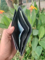KROYSHALA Men's Leather Wallet - Black | Slim & Stylish Bifold_img_4