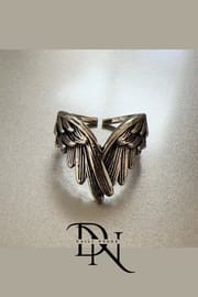 New Ancient Silver Wings Ring – Vintage Angel Design_img_0