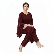 Premium Maroon Salowar Pant | Shating Cotton Linen Fabric | Soft & Stylish_img_3