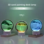 Table Lamp Internet Red Hourglass Decompression Ornament 3D Three-dimensional Sand Painting Water Painting Colorful_img_1