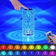 16 Colors Crystal Night Light LED Touch Projection Table Lamp Rose Remote Dimmable USB Romantic Atmosphere Light for Decor Home_img_0