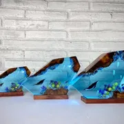 Seabed World Organism Resin Table Light Art Decoration Lamp Whales and jellyfish Night Light Creative USB charge night light Gif_img_7