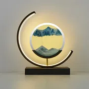 Table Lamp Quicksand Night Light 3D Hourglass Bedside Lamps_img_8