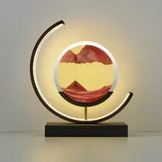 Table Lamp Quicksand Night Light 3D Hourglass Bedside Lamps_img_9