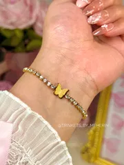 Zircon stone butterfly bracelet_img_0