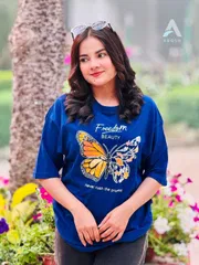 Ladies T-shirt (Butterfly Blue)_img_1