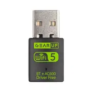 GearUP 600Mbps Dual Band WiFi + Bluetooth Adapter For Windows PC/Laptop- (Driver Free Version, WiFi Hotspot Supported, 2.4GHz + 5GHz)_img_0