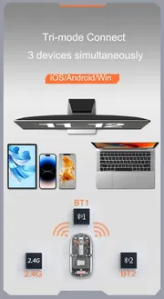 Trendy Hot Selling WIWU Crystal Transparent Wireless Mouse- Gray Color Inside_img_1
