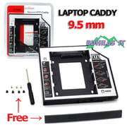 Universal Caddy 9.5mm SATA to SATA 2nd SSD HDD Hard Drive Caddy (Comparable Fit: 9mm) Support All Brand Laptop_img_0