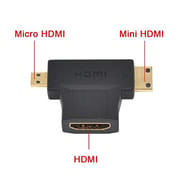3 in 1 HDMI Rotor- 3 in 1 T Shape HDMI Female to Mini & Micro HDMI Male 90 Degree Multi Adapter Converter-Hdmi Female to Mini & Micro_img_1