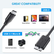 Portable HDD Data Cable 10 GBPS ThunderBolt Cable Micro B to Type C_img_4