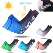 2pcs Men Sun UV Protection Ice Silk Long Sleeve Cover Arm Sleeves Sunscreen Arm Outdoor Cool Sports Cycling Hand Protector_img_5