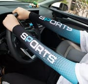 2pcs Men Sun UV Protection Ice Silk Long Sleeve Cover Arm Sleeves Sunscreen Arm Outdoor Cool Sports Cycling Hand Protector_img_7