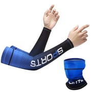 2pcs Men Sun UV Protection Ice Silk Long Sleeve Cover Arm Sleeves Sunscreen Arm Outdoor Cool Sports Cycling Hand Protector_img_13
