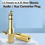 Stereo Audio Jack Converte 6.35mm to 3.5mm Stereo  & 3.5mm to 6.35mm Stereo  Audio / Aux Converter plug_img_1