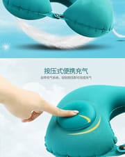 Pressing inflatable Neck Pillow Push Button Pillow Travel Pillow_img_3