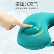 Pressing inflatable Neck Pillow Push Button Pillow Travel Pillow_img_12