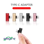 2 in1 Dual USB-C Type C Splitter Adapter to Charger and Headphone For Android US Alliance_img_1