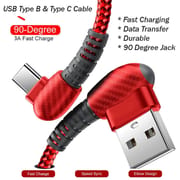 Durable 3A fast charging 90 degrees elbow charcoal pattern Charging Cable_img_0
