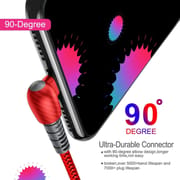 Durable 3A fast charging 90 degrees elbow charcoal pattern Charging Cable_img_2