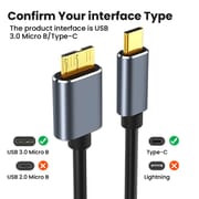 Micro B to Type C Cable -Portable Hard Disk HDD to Type C Cable - Type-C to USB 3.0 Micro B connector 5Gbps cable_img_4