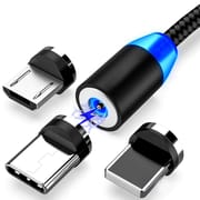 Magnetic Fast Charging Cable With Led Indicator - Type B / Type C / Type IOS - ( One cable + One head)_img_1