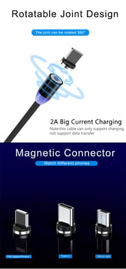 Magnetic Fast Charging Cable With Led Indicator - Type B / Type C / Type IOS - ( One cable + One head)_img_10