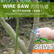 Survival Wire Chain Saw for Camping and Outdoors - Stainless Steel Wire Saw | Chain Saw Rope Saw | Steel Wire Saw | Survival Kit with 360 -degree rotation handle_img_0