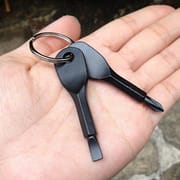1 Set Stainless Steel Mini EDC Multifunction Screwdriver Key Shape Slotted Screwdrivers Keychain Pocket Repair Tool_img_3