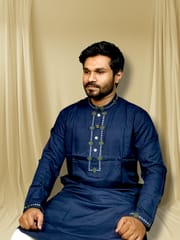 luxury nevy blue color panjabi  code:513_img_0