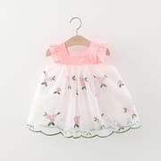 Baby Girls Ruffle Sleeve Floral Embroidered Summer Princess Dress (6 Months to 3 Years)_img_7